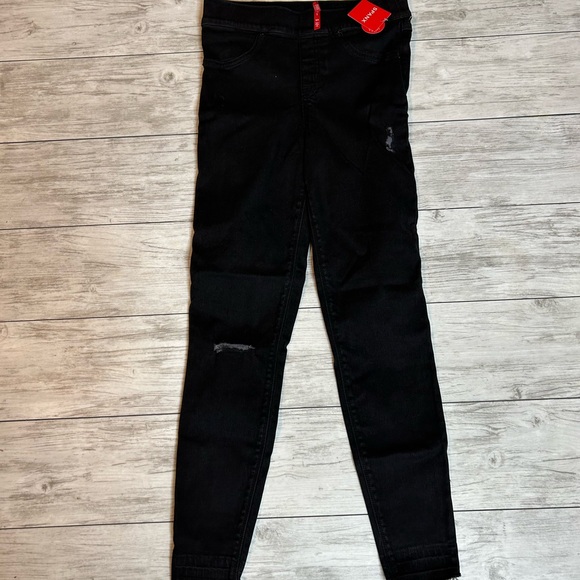 SPANX Distressed Skinny Jeans Vintage Black NWT - Picture 3 of 4